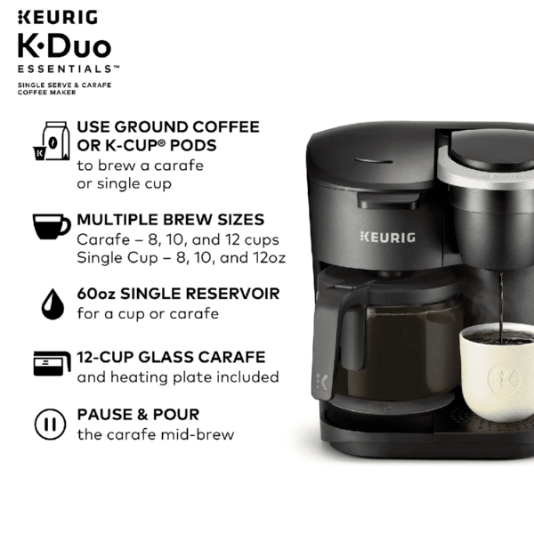 Keurig K-Duo Essentials Carafe Coffee Maker - Black - Image 3